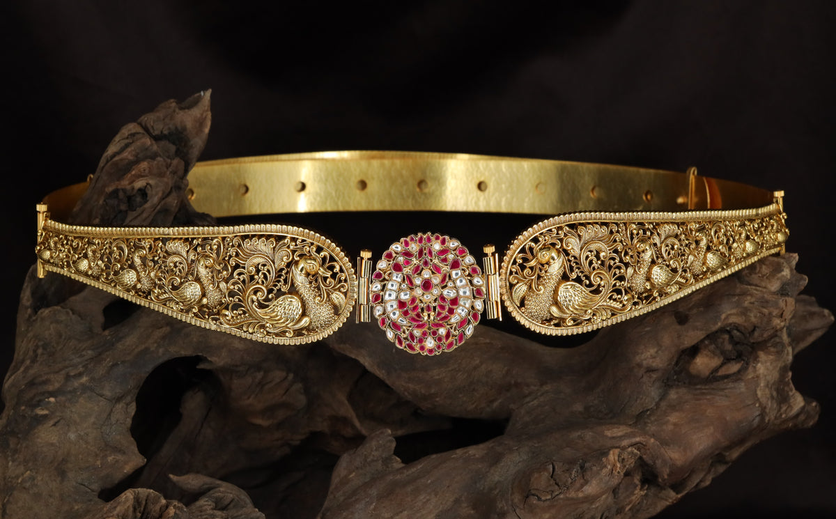 Antique Peacock Dabu with Ornamental Detailing