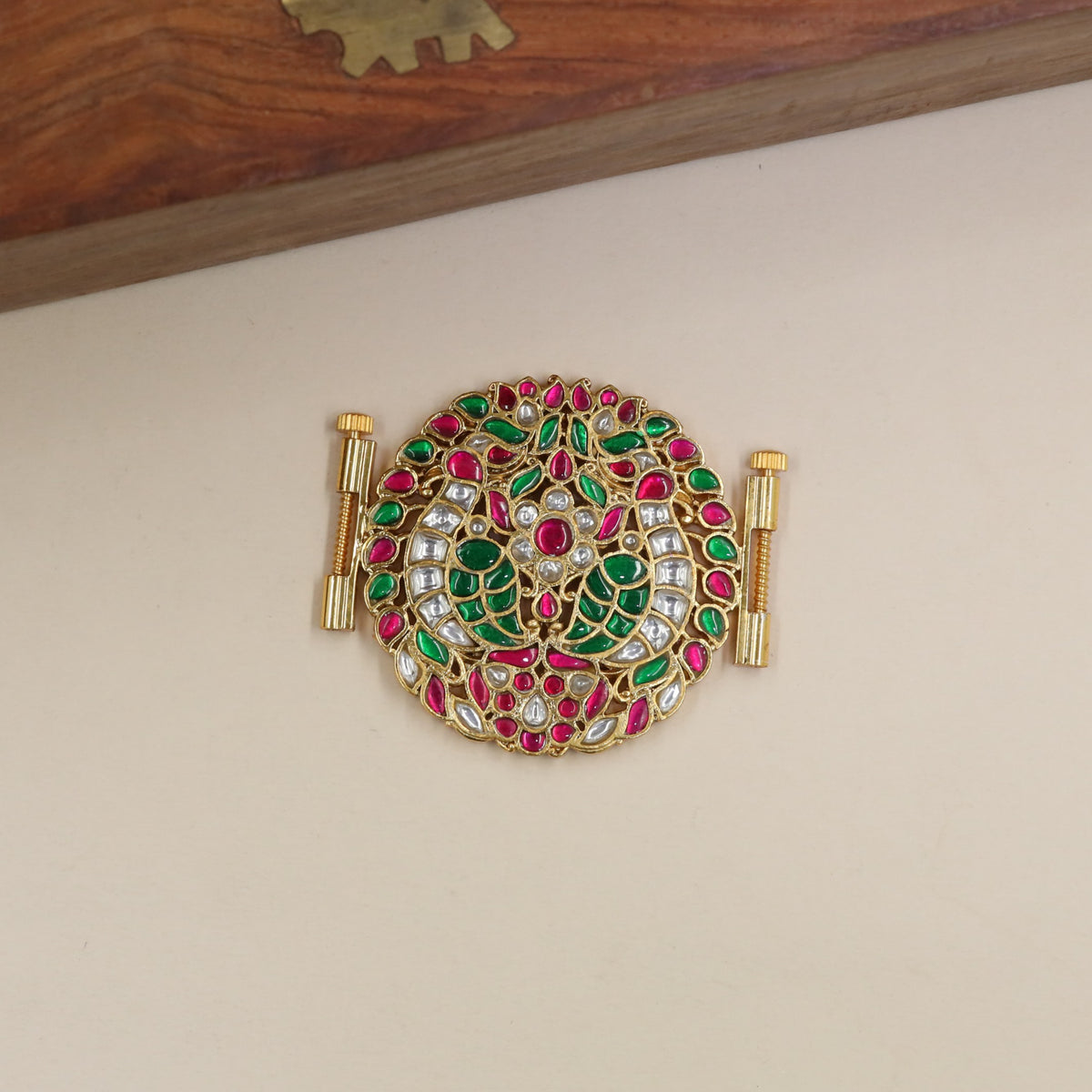 Antique Peacock Waist Belt Pendant With Floral Detailing