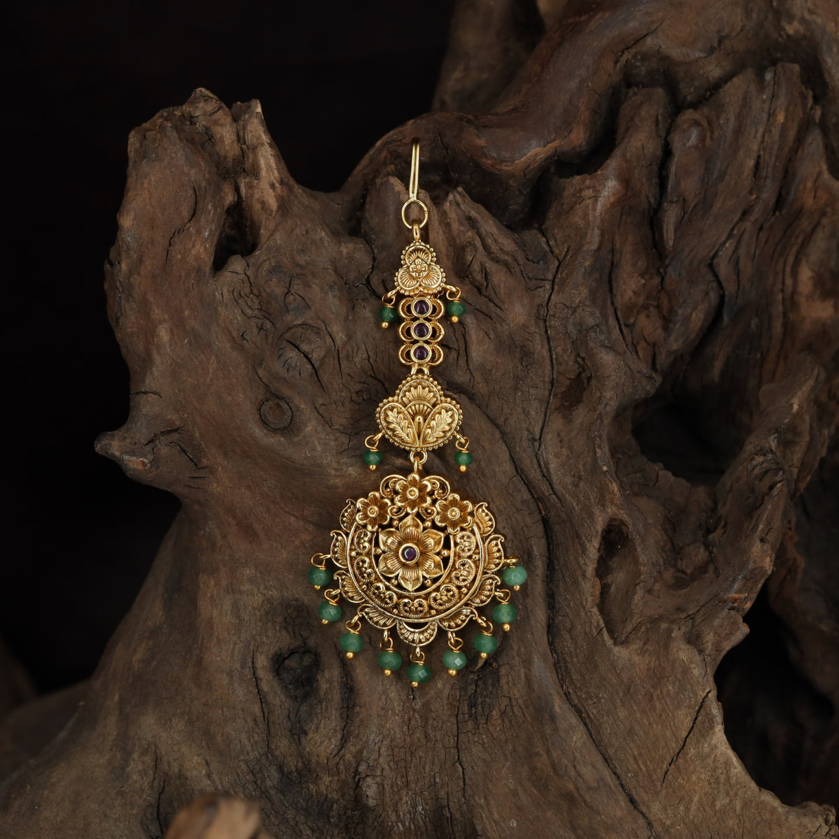 Antique Floral Tikka with Oval Links