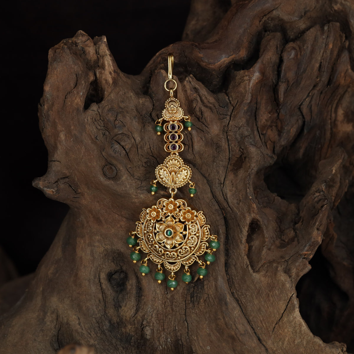 Antique Floral Tikka with Oval Links