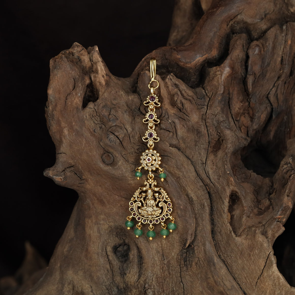 Antique Lakshmi Tikka with Sculpted Motif