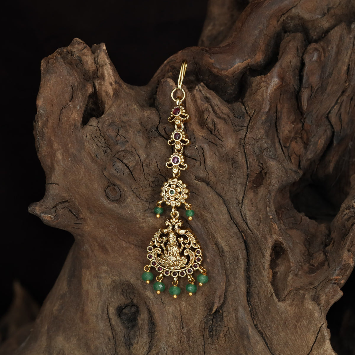 Antique Lakshmi Tikka with Sculpted Motif
