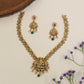 Traditional Saraswathi Devi Necklace With Elaborate Pendant And Decorative Link Details