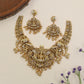 Antique Necklace With Lakshmi Centrepiece, Peacock Details And Ornate Temple Work