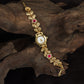 Kundan Watch with Leaf Links & Floral Details