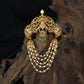 Antique Jade Bille with a sculpted peacock crest and cascading pearl-style strands