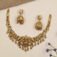 Royal Lakshmi necklace featuring elaborate curves, floral detailing and hanging accents