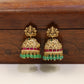 Antique Jhumka With Lakshmi Top And Ornate Dome Detailing