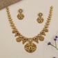 Statement Antique Necklace with sculpted floral panels and an ornate pendant drop