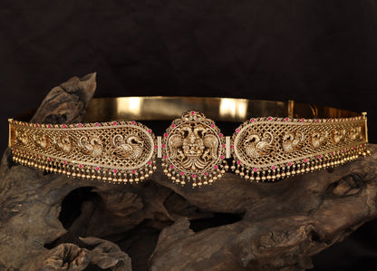 Antique Dabu designed with Ganda Berunda artistry, peacock figures and intricate borders