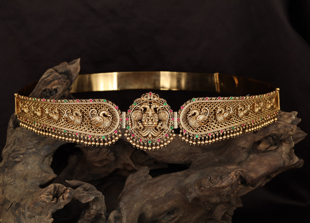 Antique Dabu designed with Ganda Berunda artistry, peacock figures and intricate borders