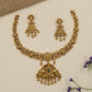 Royal Antique Necklace with a richly sculpted centre and graceful peacock forms