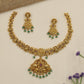 Royal Antique Necklace with a richly sculpted centre and graceful peacock forms