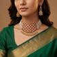 Clustered Floral Jadau Beads Choker Set