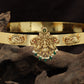 Antique Dabu waist belt with Lakshmi, peacock and ornate temple detailing