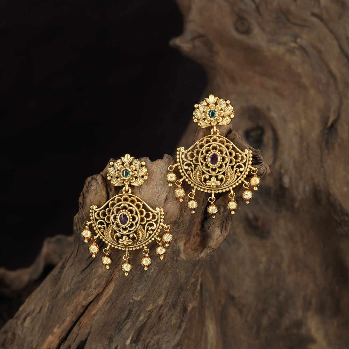 Antique Hangings with Elaborate Floral Openwork and Repeating Beaded Accents