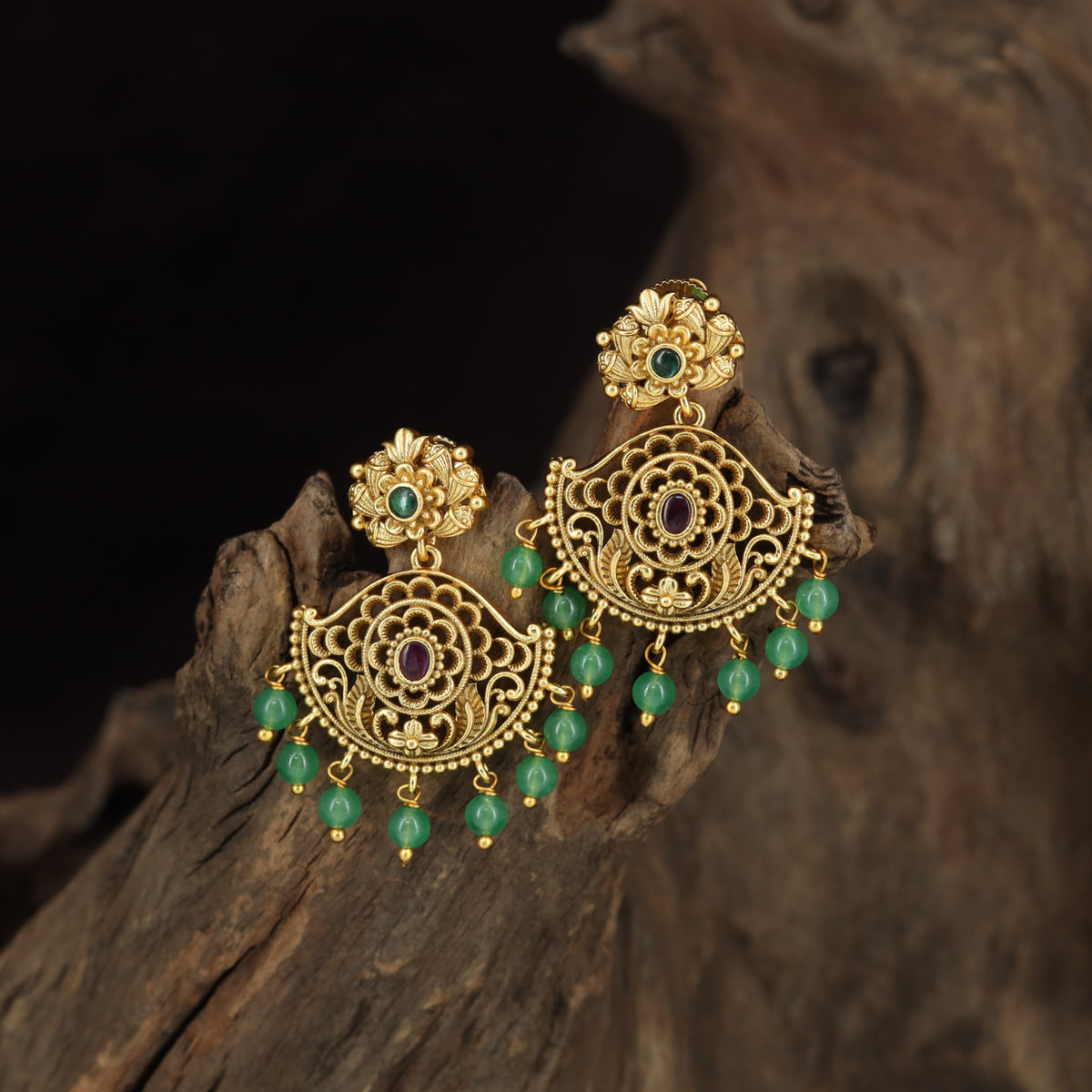 Antique Hangings with Elaborate Floral Openwork and Repeating Beaded Accents