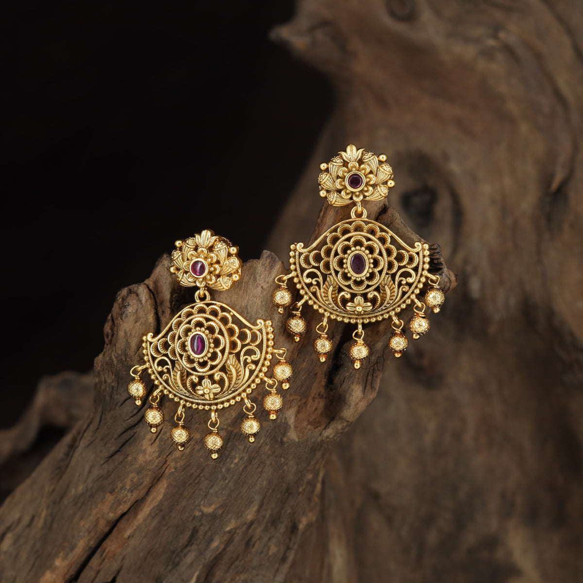 Antique Hangings with Elaborate Floral Openwork and Repeating Beaded Accents