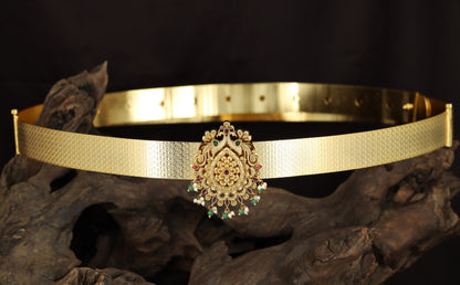 Antique Dabu featuring Symmetrical Peacock Forms and an Ornamental Centrepiece