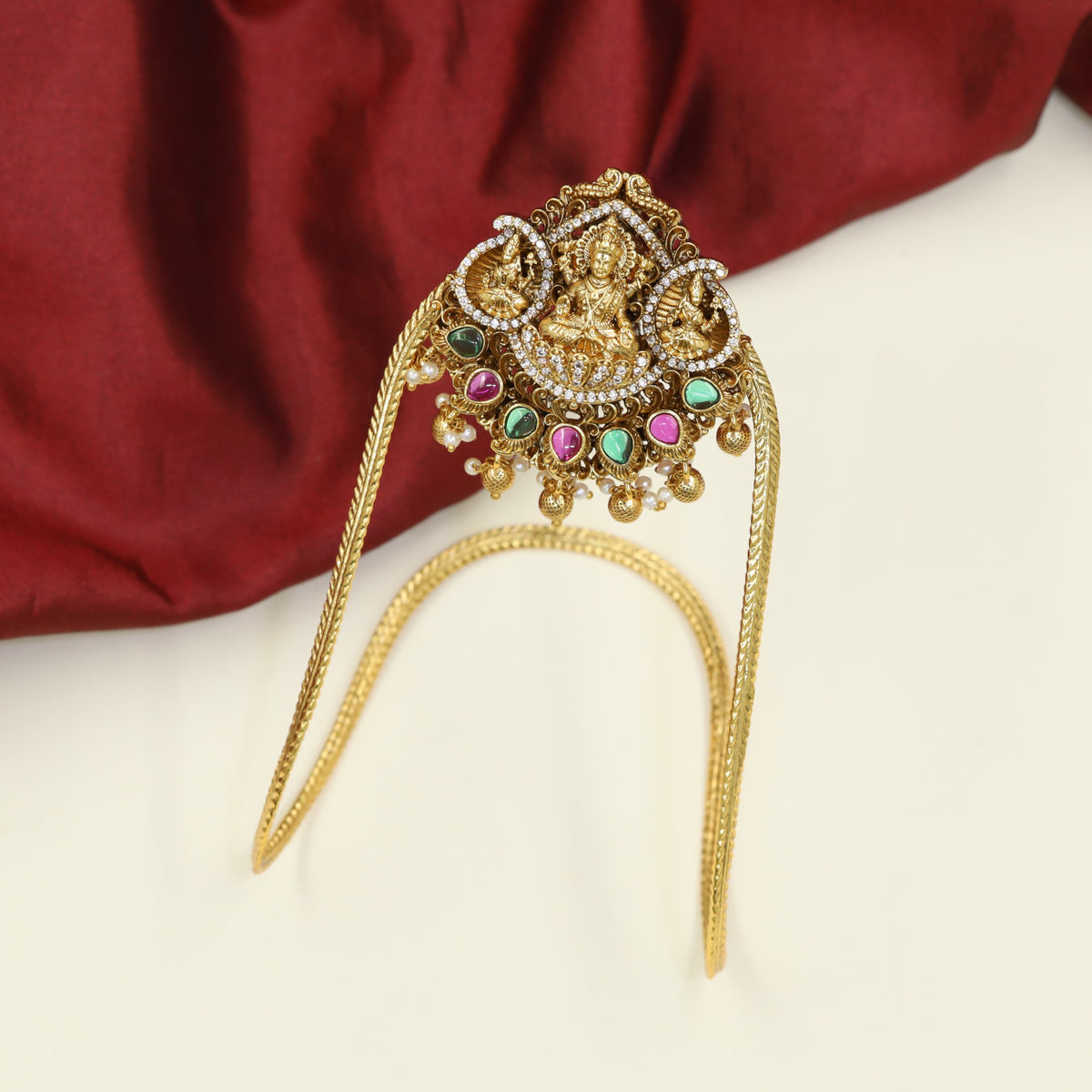 Traditional Antique Vanki featuring Lakshmi and Ornamental Lotus Forms