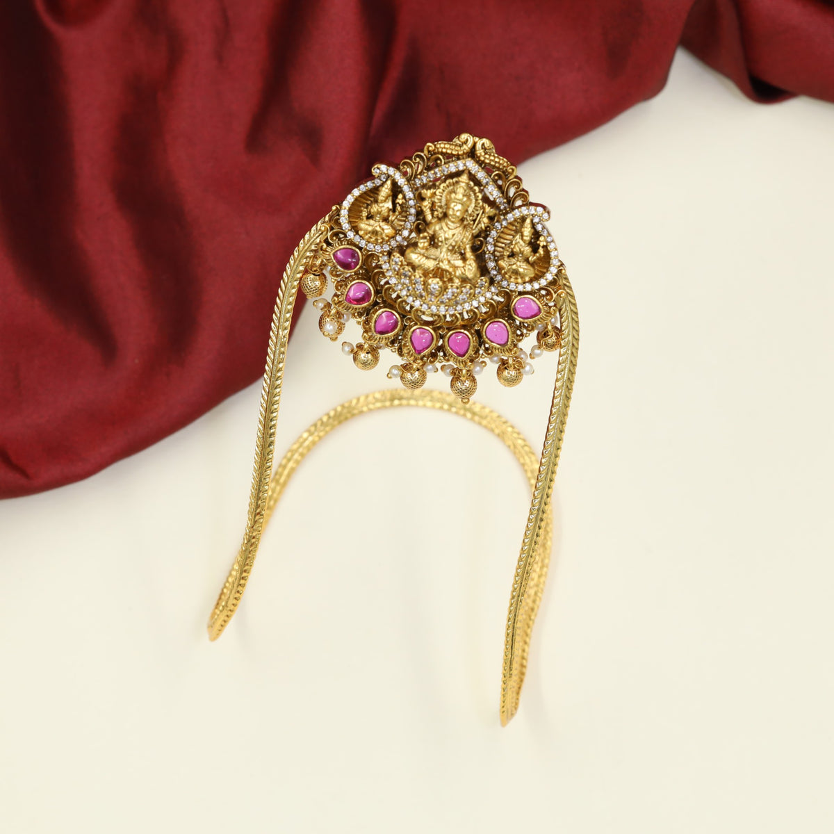 Traditional Antique Vanki featuring Lakshmi and Ornamental Lotus Forms