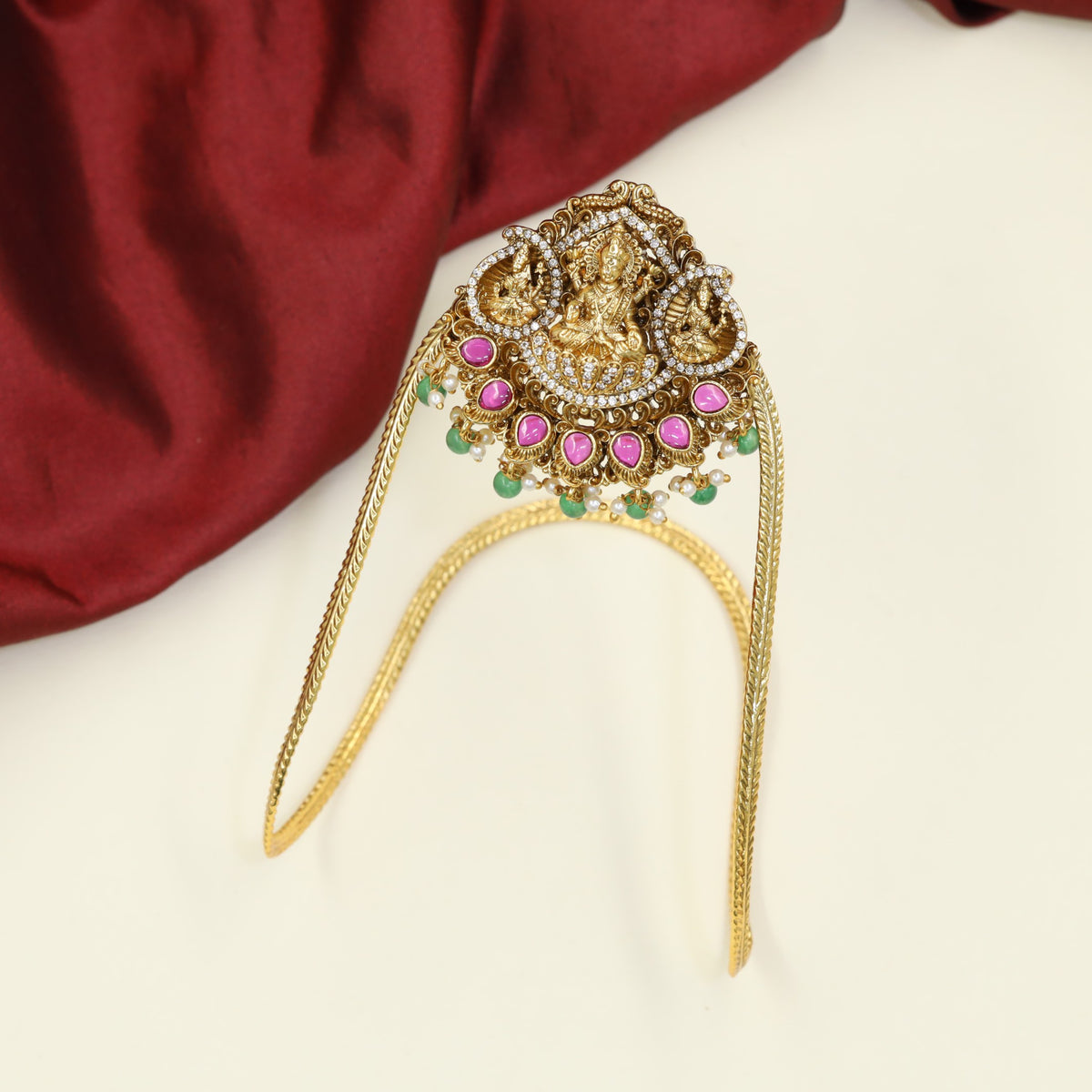 Traditional Antique Vanki featuring Lakshmi and Ornamental Lotus Forms
