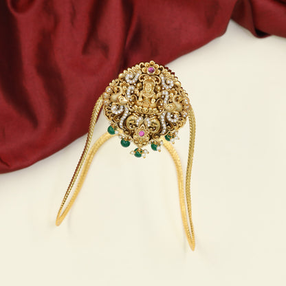 Antique Vanki with Lakshmi Centrepiece and Sculpted Elephant Details
