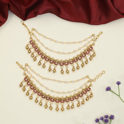 Traditional Antique Mati featuring Repeated Floral Sections and Decorative Drops