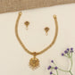 Antique Necklace with Delicate Floral Motifs and a Detailed Hanging Pendant