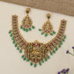 Grand Antique Necklace featuring Sculpted Ganesha Work and Decorative Drop Details