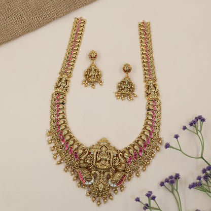 Antique Long Haara featuring Lakshmi and Ganda Berunda Detailing