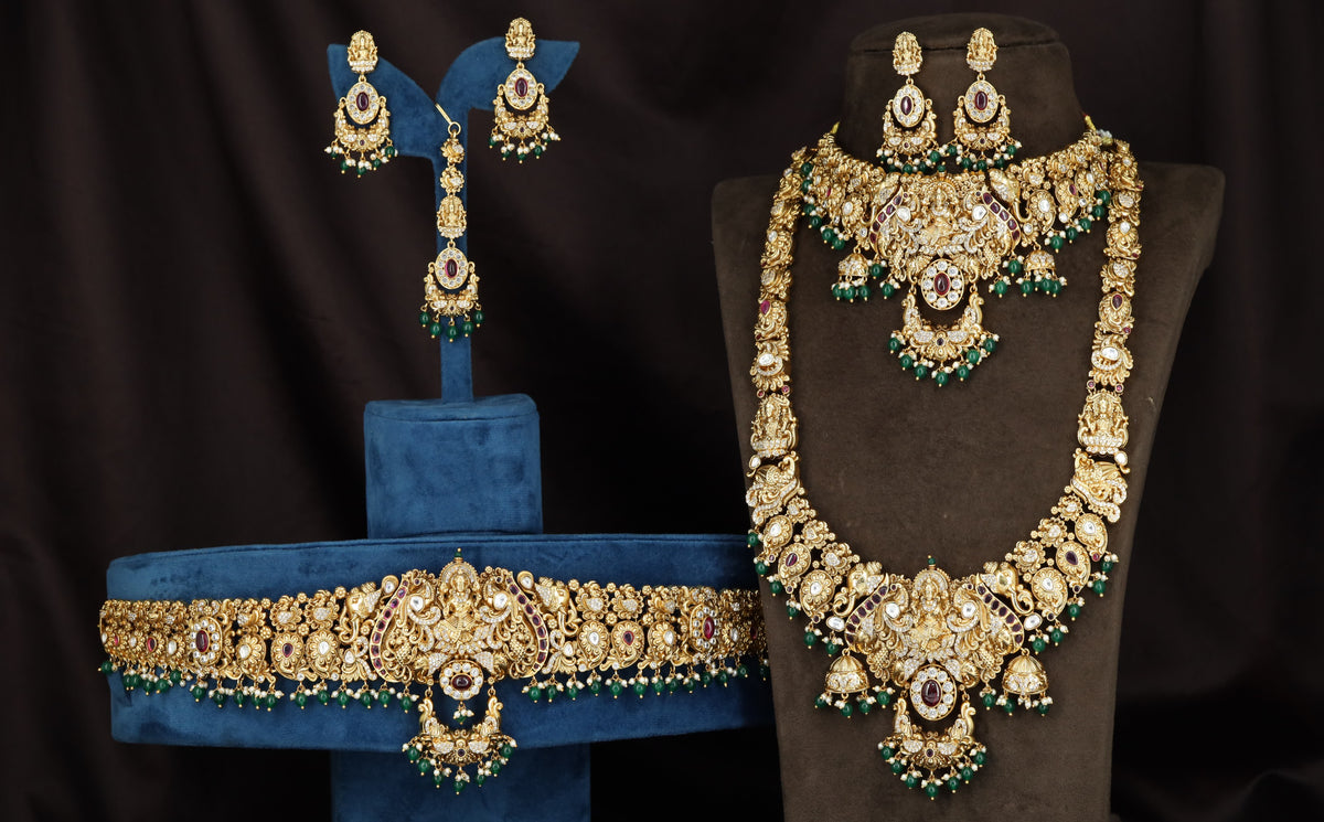 Grand Lakshmi Antique Combo Set with Waist Belt