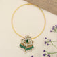 Jadau Necklace with Sculpted Peacock Elements and Ornamental Pendant Work