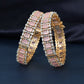 Contemporary Gj Bangles with structured links and intricate accents
