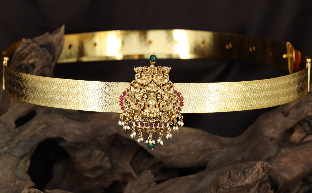Lakshmi Antique Dabu with peacock and elephant designs