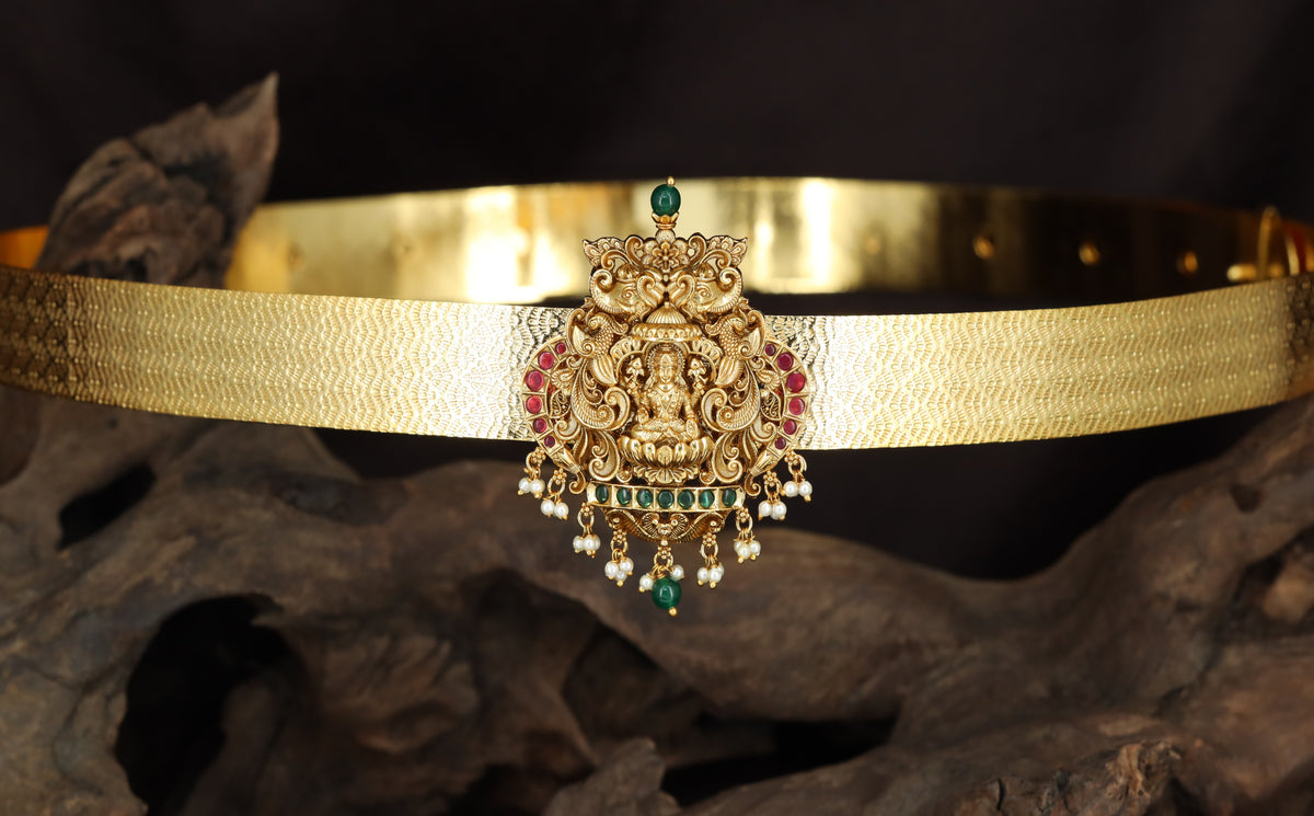Lakshmi Antique Dabu with peacock and elephant designs