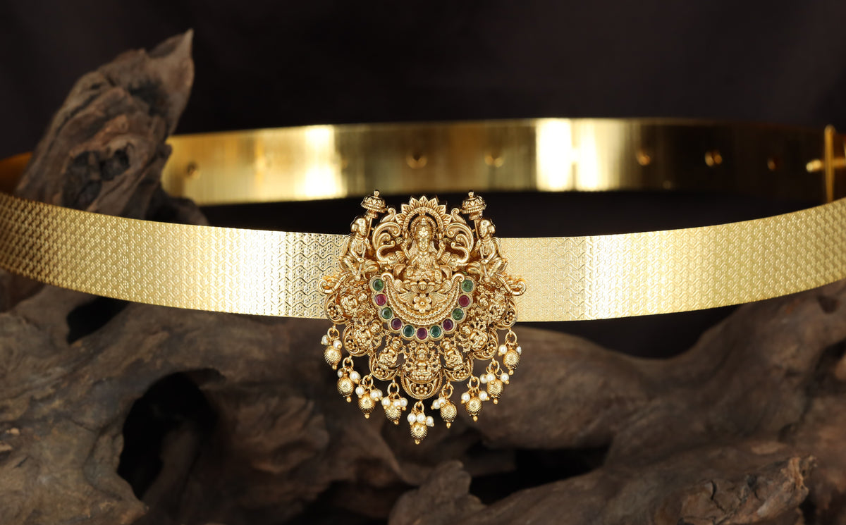 Royal Lakshmi Antique Dabu featuring an elaborate goddess centerpiece