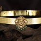 Antique Dabu with detailed Lakshmi design and hanging drops