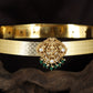 Antique Dabu with detailed Lakshmi design and hanging drops