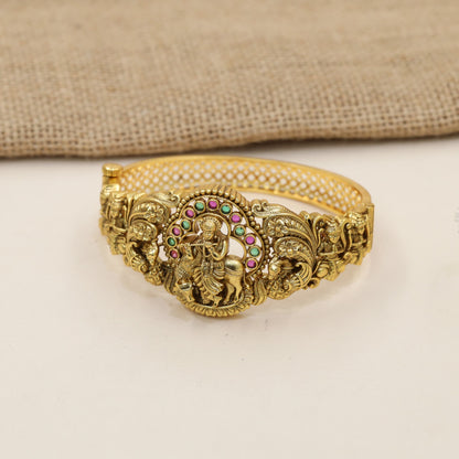 Premium Antique Kada with detailed Krishna and cow design