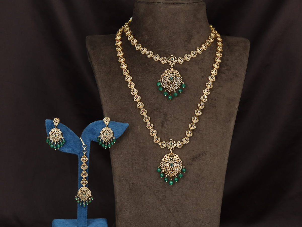 Statement Antique Combo Set with two coordinated necklace designs