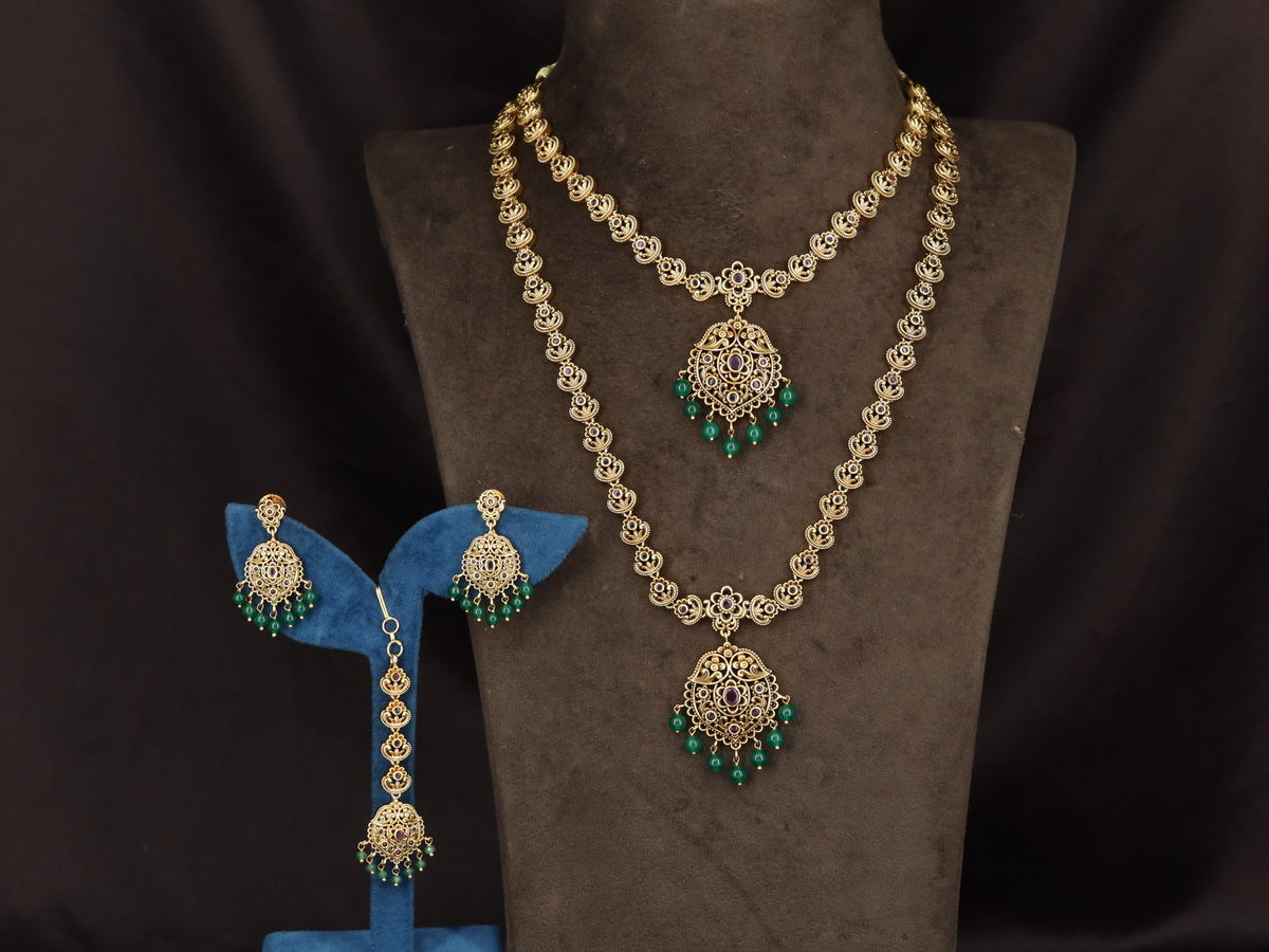 Statement Antique Combo Set with two coordinated necklace designs