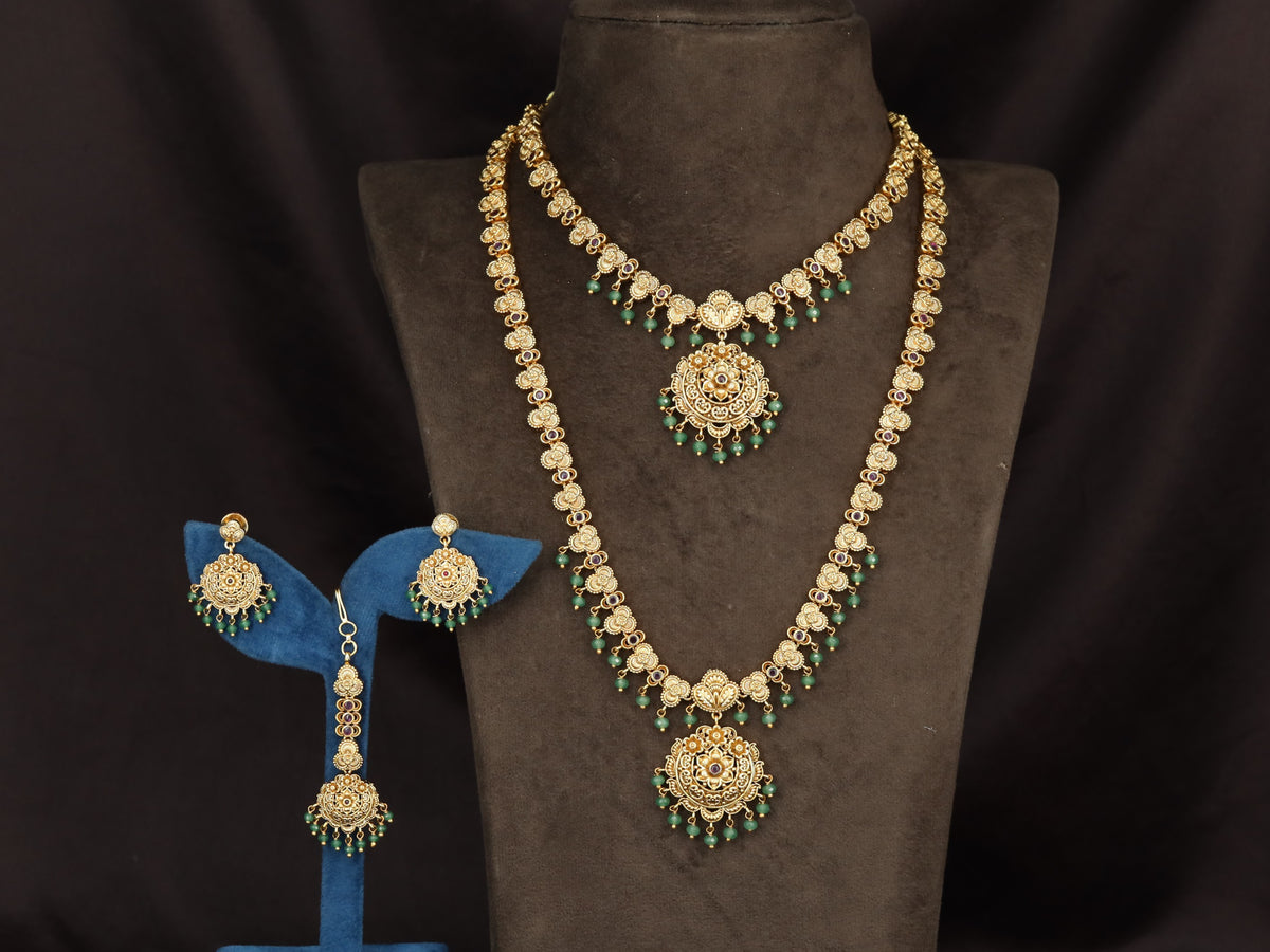 Statement Antique Combo Set with matching pendant and earrings
