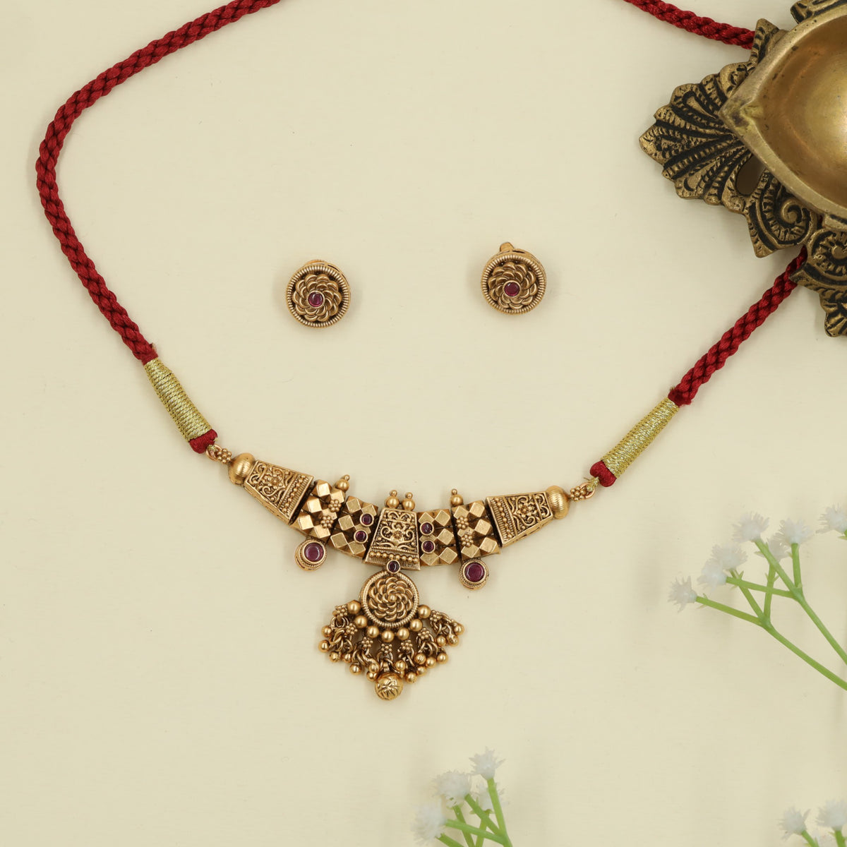 Antique Choker with geometric detailing and an ornate centrepiece