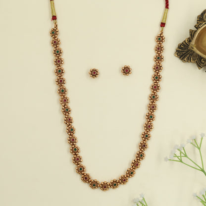 Grand antique long haara crafted with iconic floral artistry