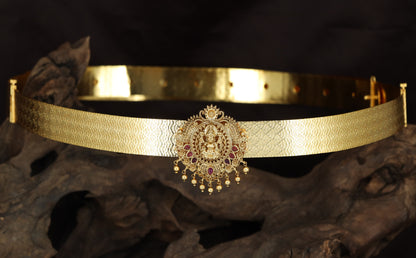 Antique Dabu with a seated Lakshmi pendant and hanging drops