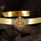 Antique Dabu with a seated Lakshmi pendant and hanging drops