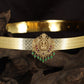 Antique Dabu with a seated Lakshmi pendant and hanging drops