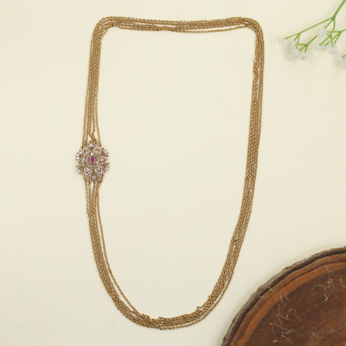 Antique Mope Chain with repeated floral openwork details