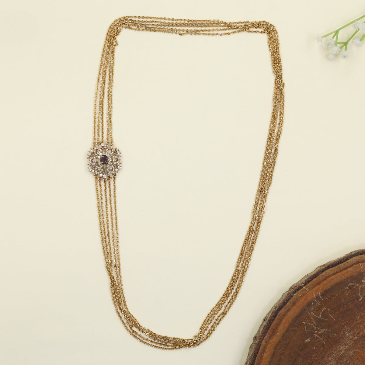 Antique Mope Chain with repeated floral openwork details